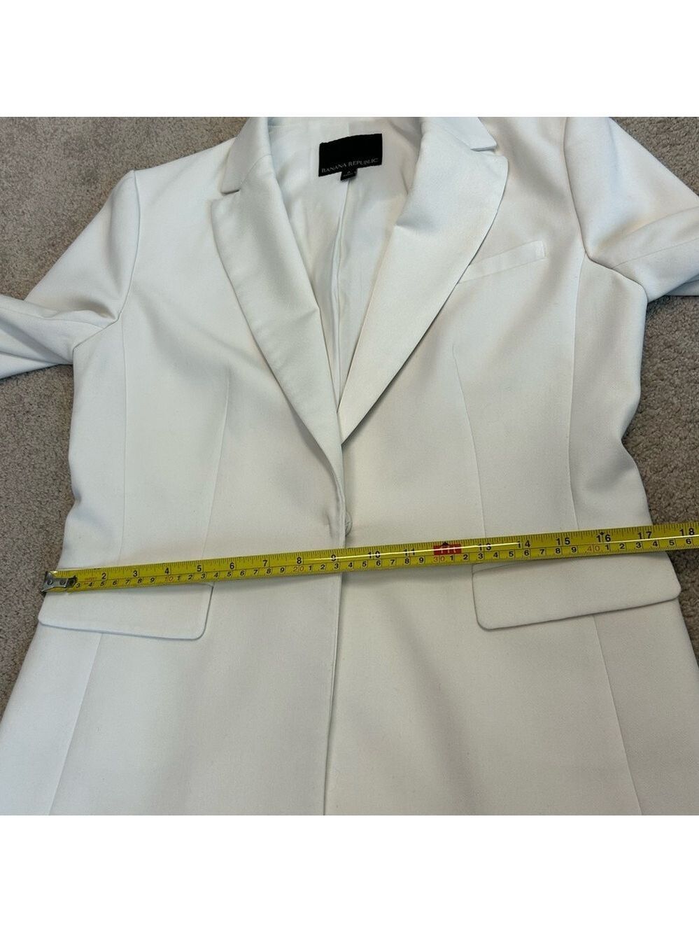 Banana republic white tailored single breasted blazer Sz 6 professional business - Picture 8 of 12